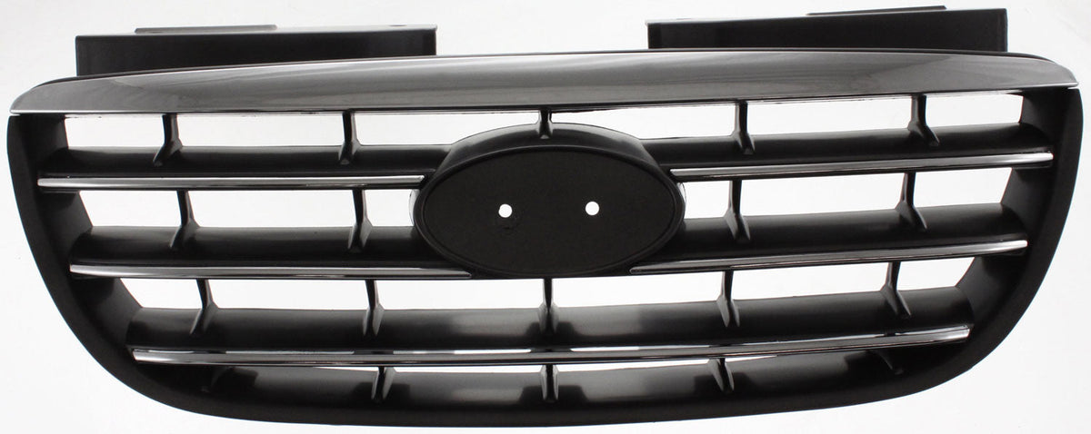 ELANTRA 07-10 GRILLE, Plastic, Painted Black Shell and Insert, w/ Chrome Insert Molding, Sedan