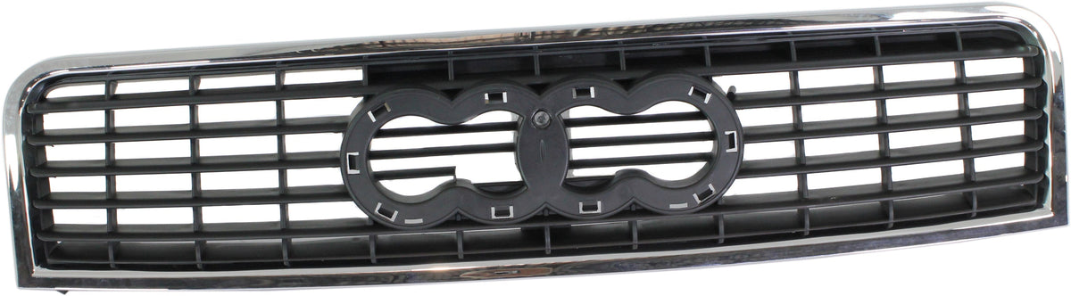 A4 02-05 GRILLE, Chrome Shell/Painted Satin Black Insert, Sedan/Wagon