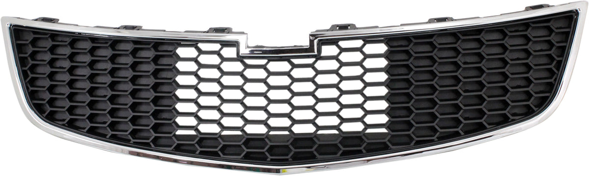 CRUZE 11-14 FRONT BUMPER GRILLE, Plastic, Chrome Shell/Painted Black Insert, Eco Model, 1.4L Eng.