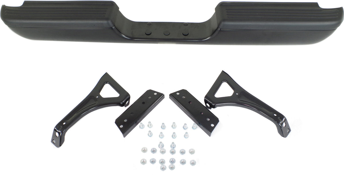 RAM 1500 94-01/2500/3500 94-02 STEP BUMPER, FACE BAR AND PAD, w/ Pad Provision, w/o Mounting Bracket, Powdercoated Black, Fleetside