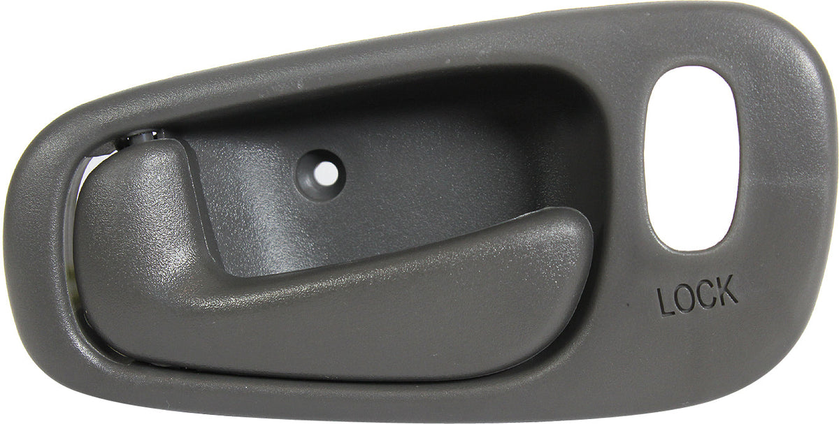 COROLLA/PRIZM 98-02 FRONT INTERIOR DOOR HANDLE LH, Deep Gray, Power Lock, w/ Lock Hole (=REAR)