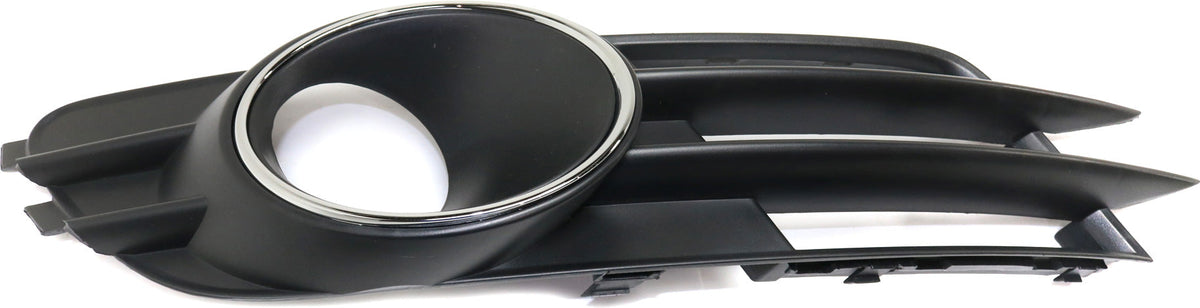 A6 12-15 FRONT FOG LAMP MOLDING LH, Black, w/ Chrome Ring, w/o S-Line Pkg., w/ Adaptive Cruise Control