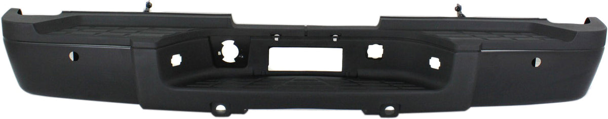 SILVERADO/SIERRA 3500 HD 11-13 STEP BUMPER, FACE BAR AND PAD, w/ Pad Provision, w/o Mounting Bracket, Powdercoated Black, w/ Rear Object Sensor Holes, Dual Rear Wheels