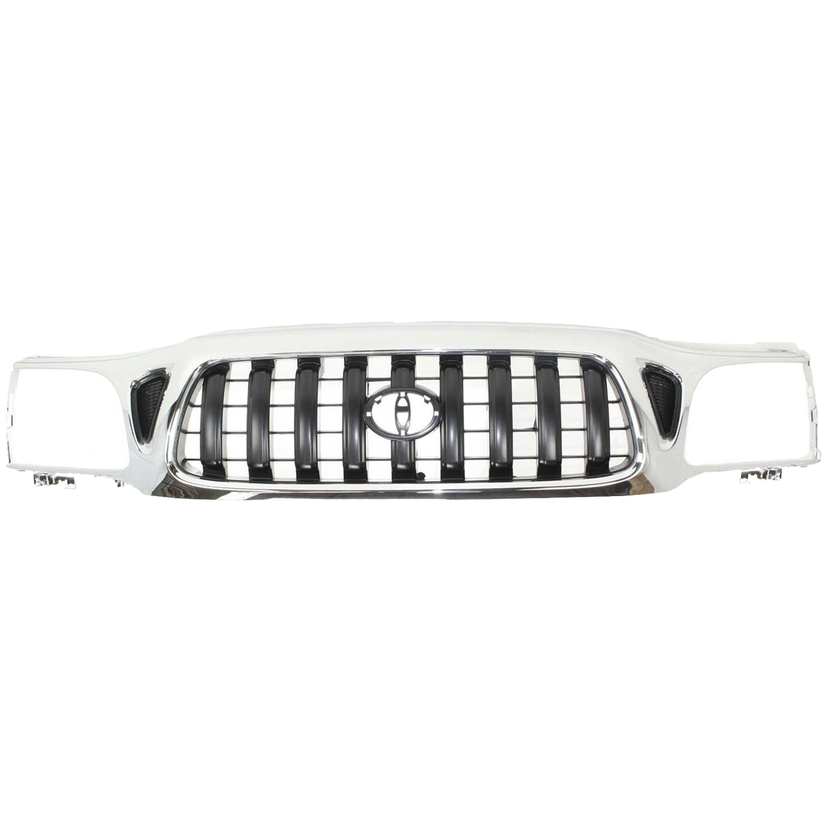 TACOMA 01-04 GRILLE, Chrome Shell/Painted Dark Gray Insert, w/o S-Runner Model, 4WD