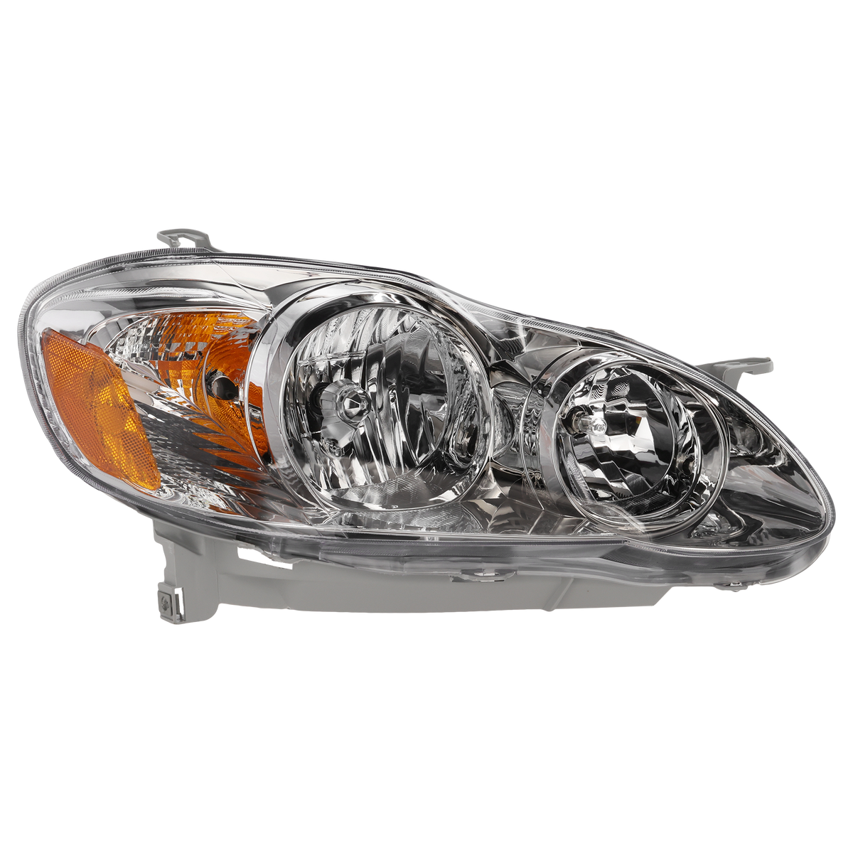 COROLLA 05-08 HEAD LAMP RH, Assembly, Halogen, CE/LE Models, Chrome Interior, USA Built Vehicle - CAPA