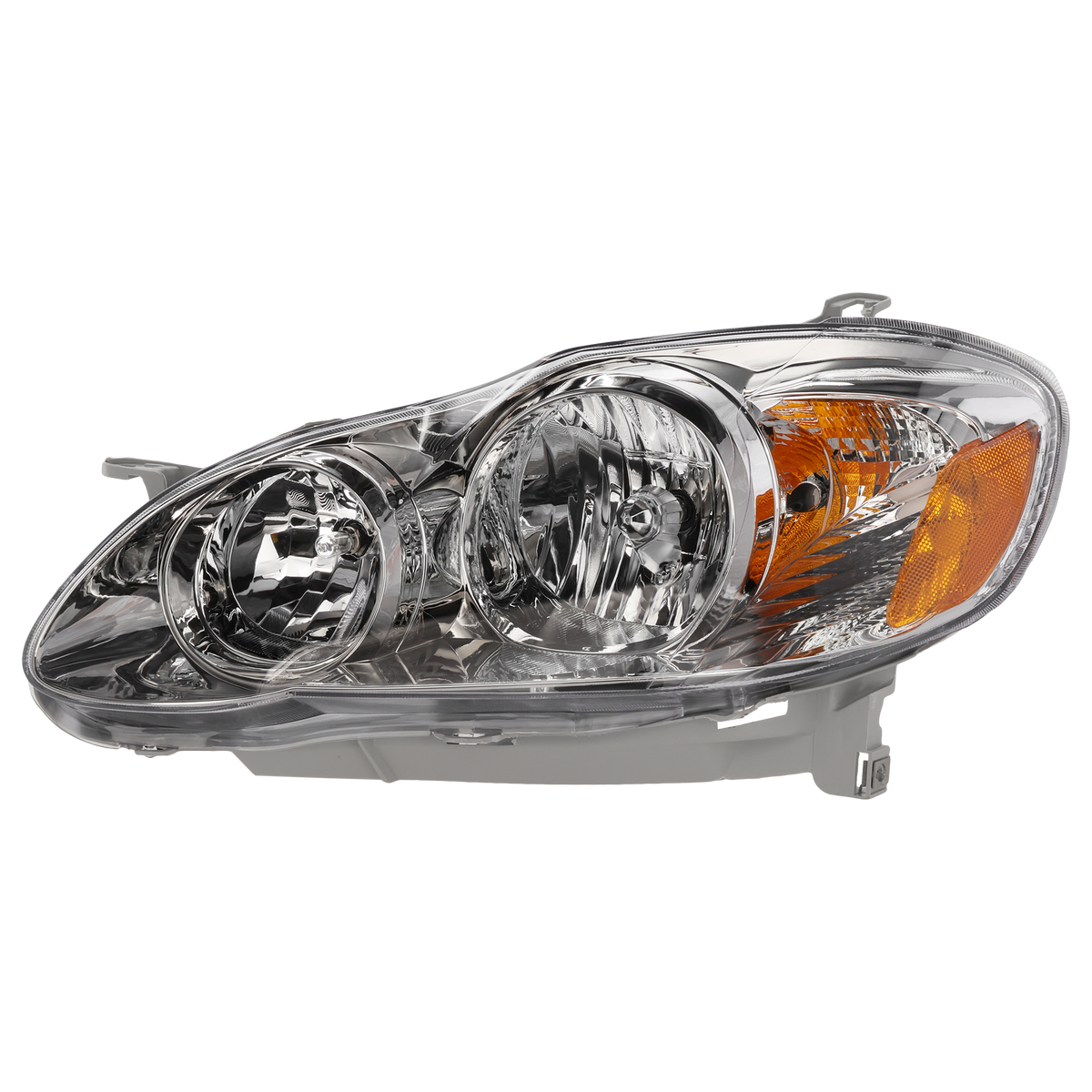 COROLLA 05-08 HEAD LAMP LH, Assembly, Halogen, CE/LE Models, Chrome Interior, USA Built Vehicle - CAPA