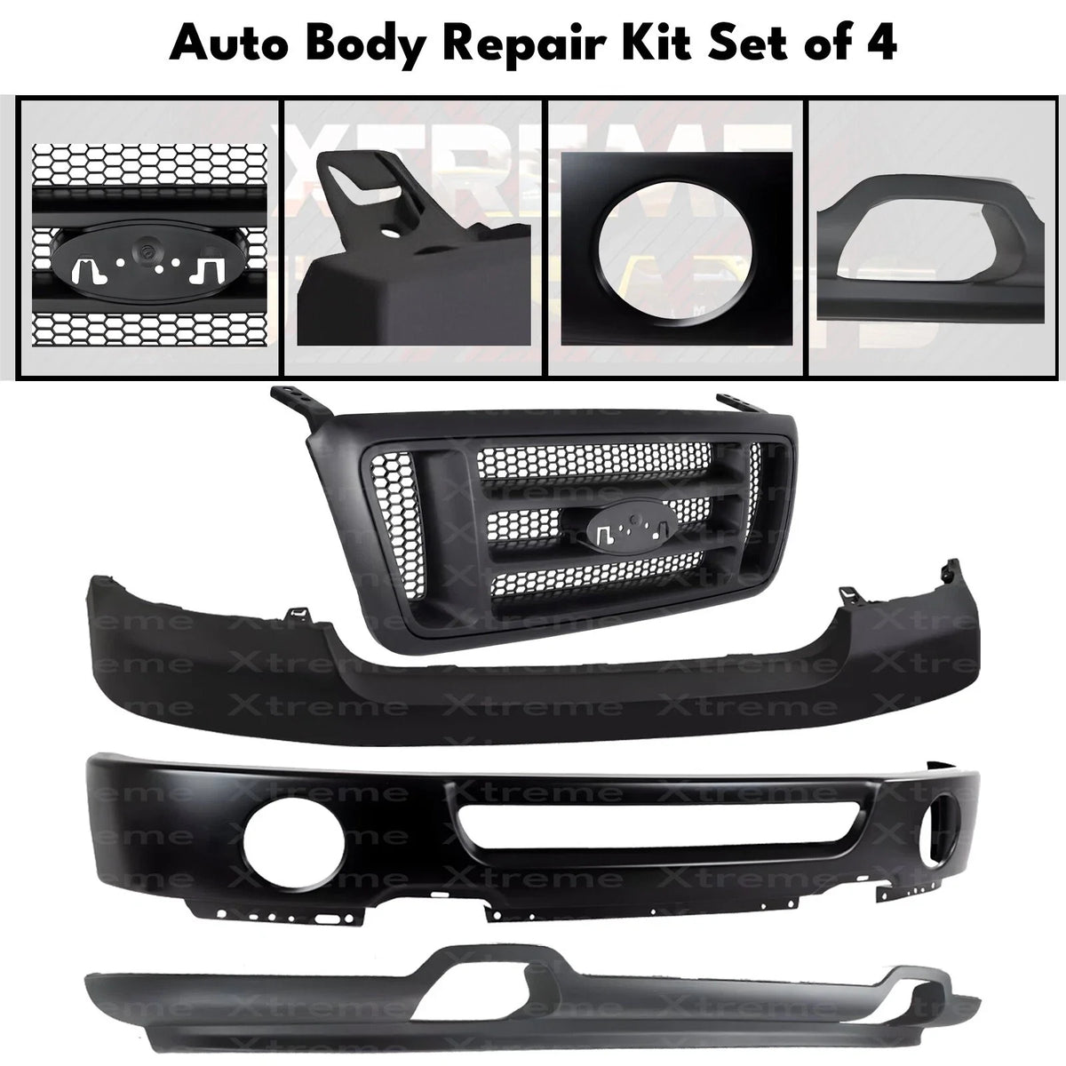 Front Bumper Face Bar Primed & Grille Assembly Kit Fits 2006-2008 Ford F-150