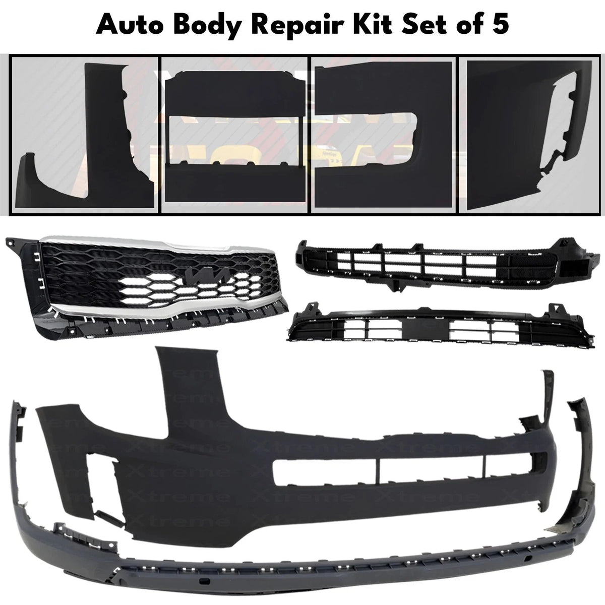 Front Bumper Cover Primed Plastic & Grille Assembly Fits 2020-2022 Kia Telluride