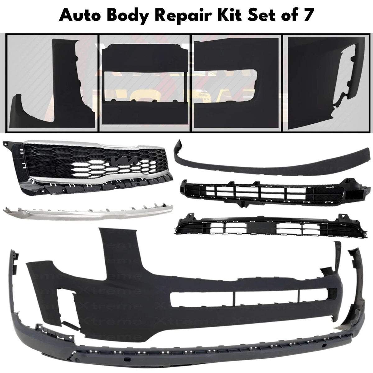 Front Bumper Cover Primed Plastic & Grille Assembly Fits 2020-2022 Kia Telluride